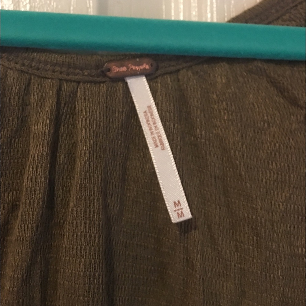 Free People Olive Wrap-Style Short Sleeve Tee - Picture 2 of 4